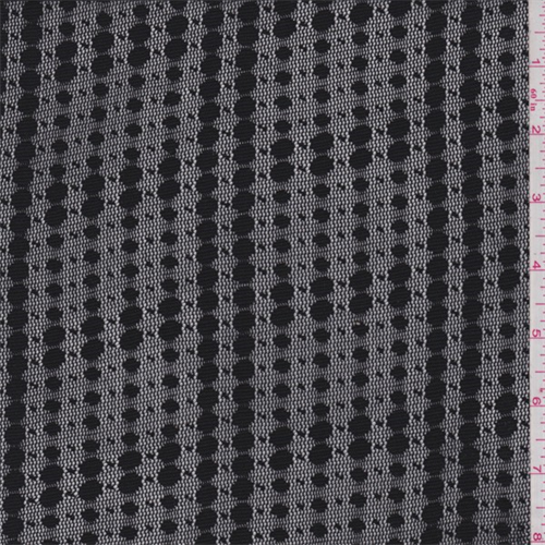 Black Dotted Stripe Mesh Knit