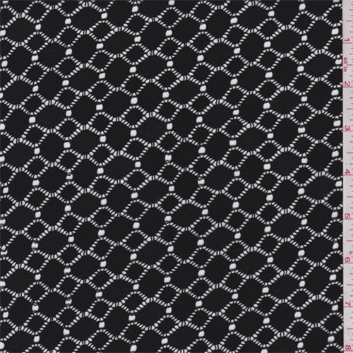 Black Hexagon Stretch Lace