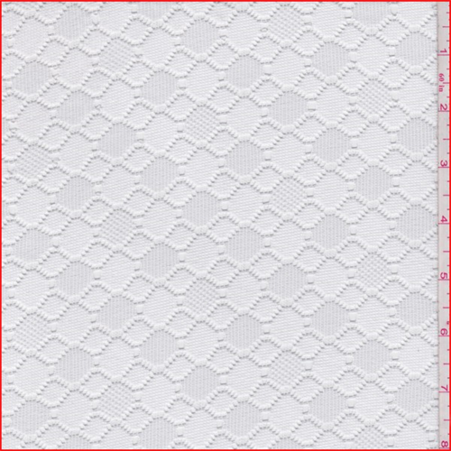 White Hexagon Stretch Lace