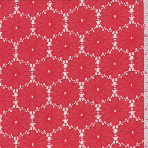 Tangerine Orange Floral Stretch Lace