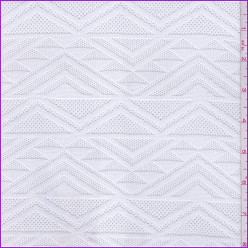 Cloudy White Geometric Stripe Stretch Lace
