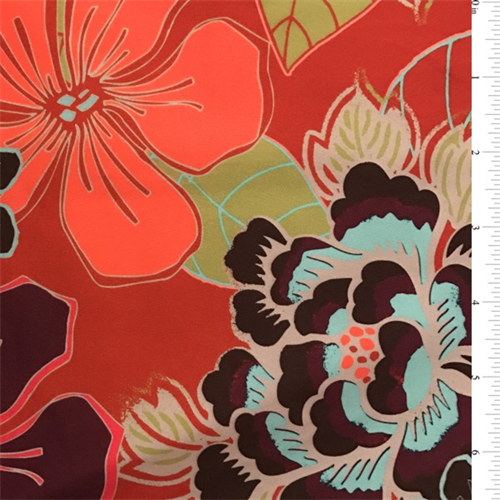 Tahitian Orange Multi Floral Swimwear