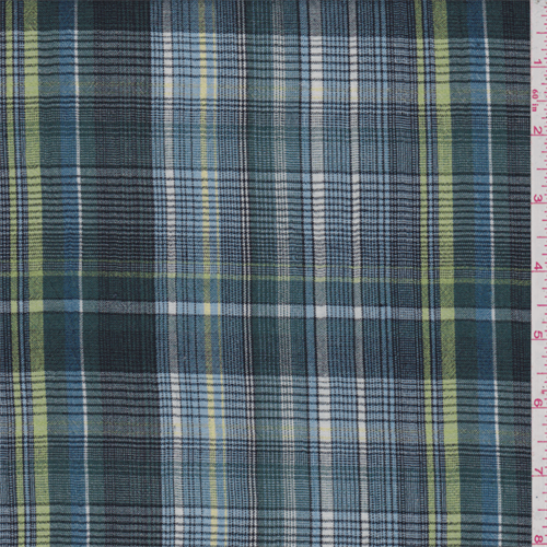 *3 YD PC--Green/Blue Plaid Gauze