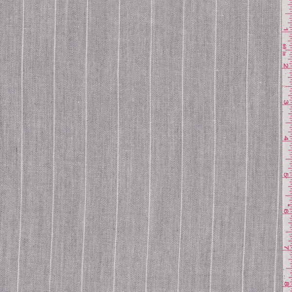*2 7/8 YD PC--Grey Stripe Linen Suiting