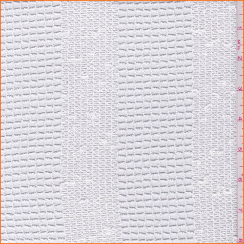 White Grid Stripe Polyester Lace