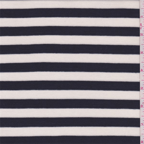 Ivory/Dark Navy Stripe Thermal Knit