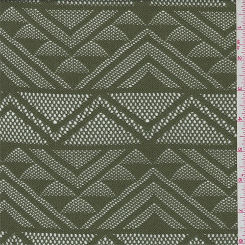 Army Green Geometric Stripe Lace