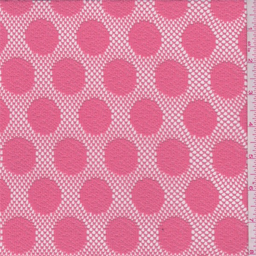 Coral Pink Polka Dot Lace