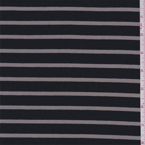 Black/Tan Stripe Jersey Knit