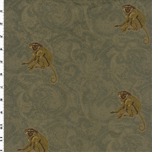 Gray/Brown Monkey Jacquard Home Decorating Fabric DFW51823
