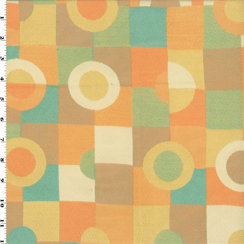 Tangy Orange Mod Jacquard Home Decorating Fabric DFW51839