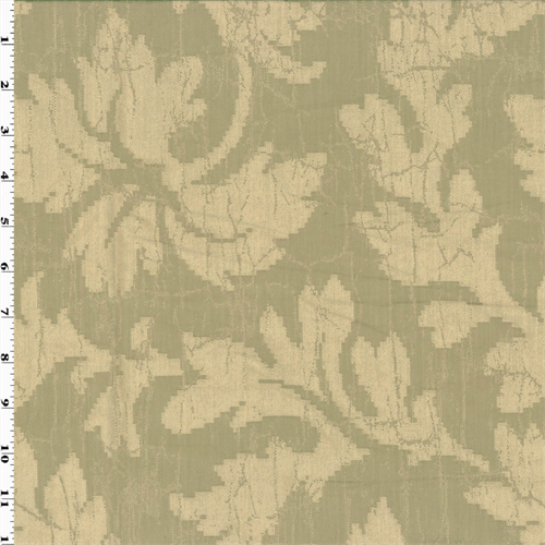 Silk Ivory/Beige Antique Floral Damask Decorating Fabric DFW51848