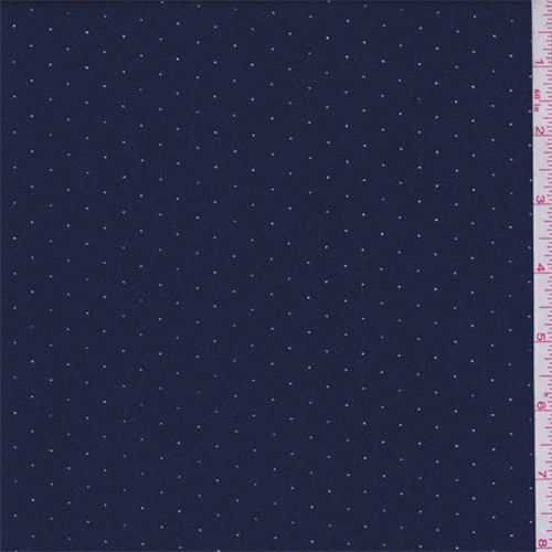 Dark Blue Pin Dot Crepe