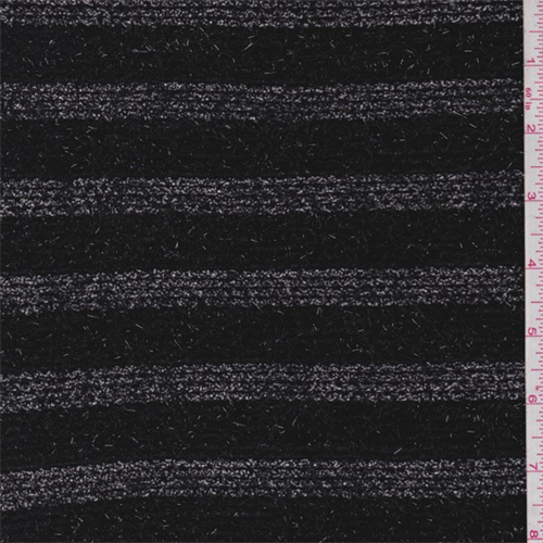 Black/Grey Stripe Eyelash Sweater Knit