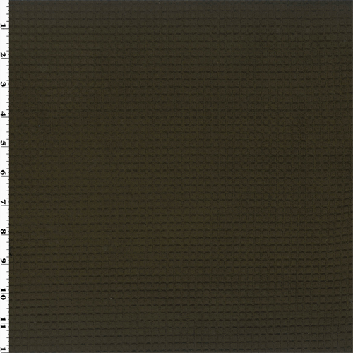 Brown Wool Blend Heathered Sweater Knit/Grid Fleece 64392