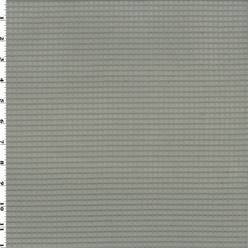 Light Gray Wool Blend Heathered Sweater Knit/Grid Fleece 64393