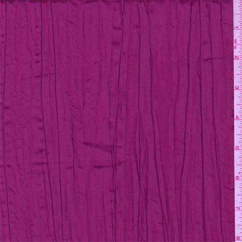 Iridescent Berry Pink Crushed Polyester Taffeta