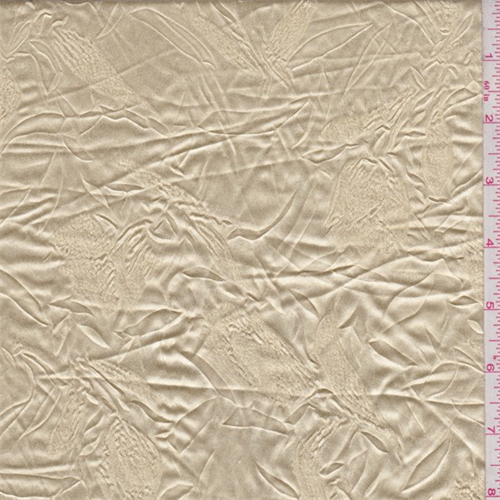Pale Gold Embossed Floral Satin Charmeuse