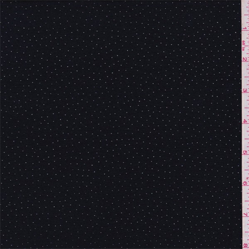 *3 YD PC--Black/Silver Pin Dot Jersey Knit
