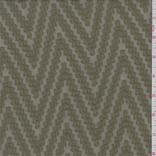 Avocado Green Chenille Chevron Chiffon