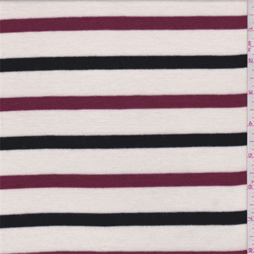 Cream/Black/Berry Stripe Sweater Knit