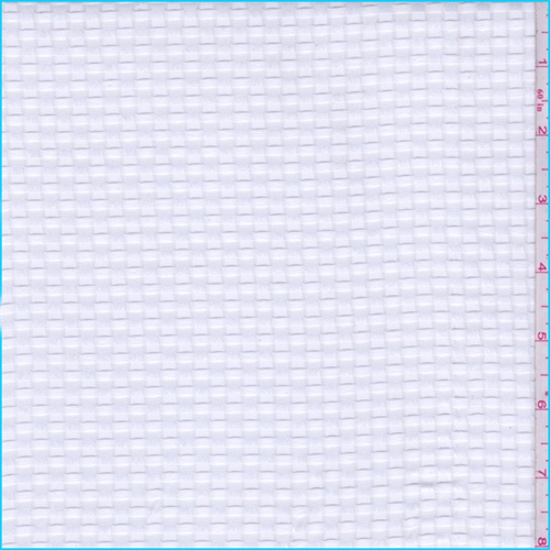 Bright White Basketweave Novelty Shirting