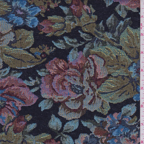 Black Multi Floral Tapestry