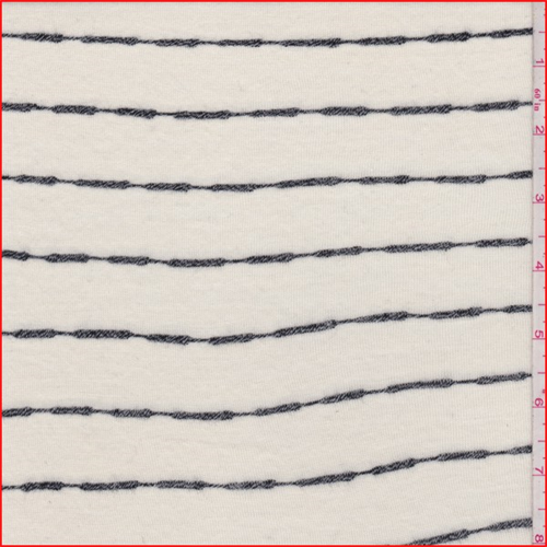 Ivory/Black Wave Stripe T-Shirt Knit