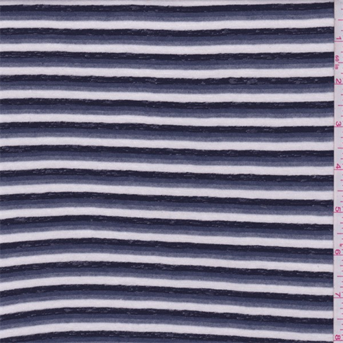 Navy/Slate/White Stripe Jersey Knit