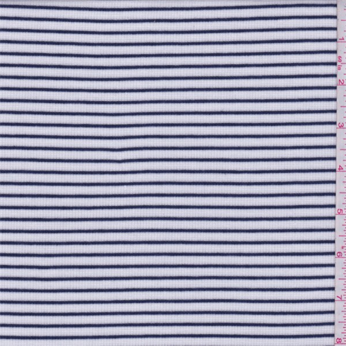 White/Dark Ink Stripe Thermal Knit