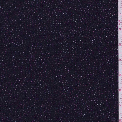 *3 YD PC--Black/Fuschia Glitter Knit