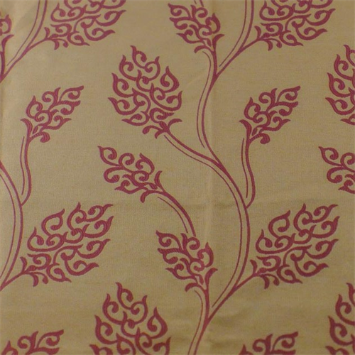Valdese Weavers Beige/Red Leaf Jacquard Decorating Fabric