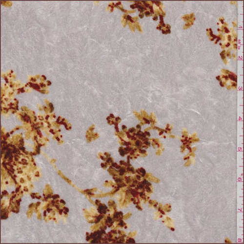 Pink Pearl Cluster Print Panne Velour