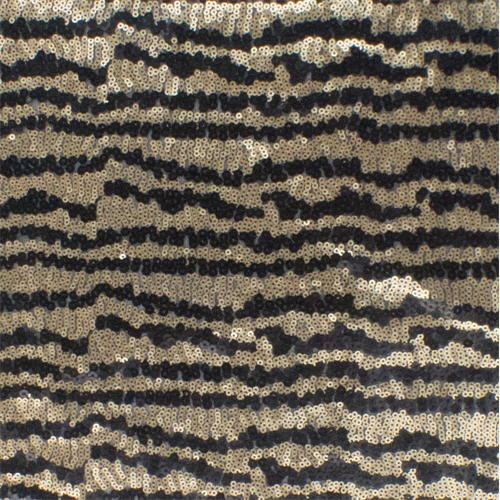 Antique Gold/Black Tiger Stripe Sequin Mesh 60568