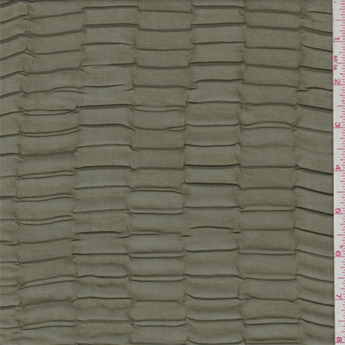 Dark Olive Pleated Chiffon