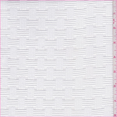 White Basketweave Jacquard Knit