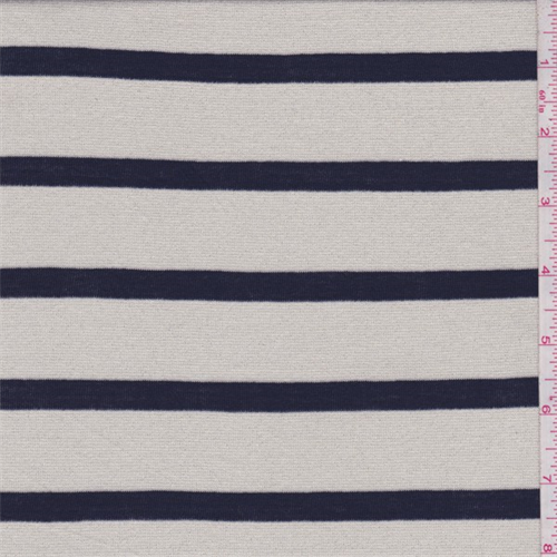 Metallic Gold/Navy Stripe Sweater Knit