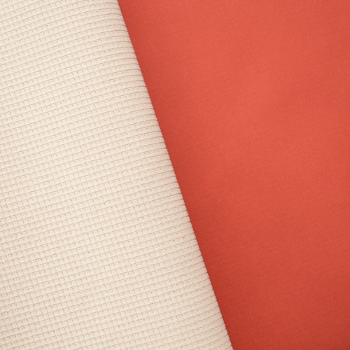 Gridded Soft Shell Fleece - Orange/Ivory