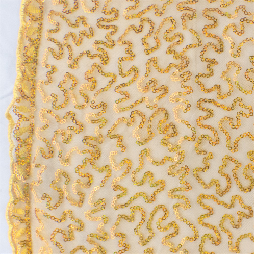 Yellow Gold Sequin Mesh 64689