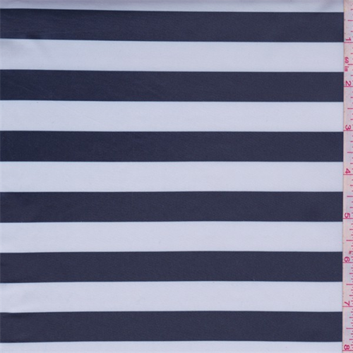 Navy/White Stripe Polyester Lining