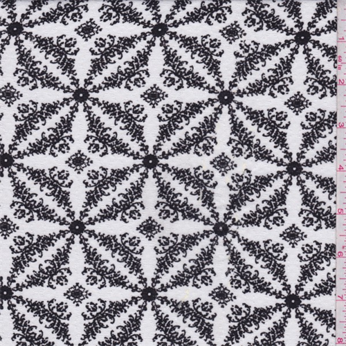 White/Black Pinwheel Leno Jacquard
