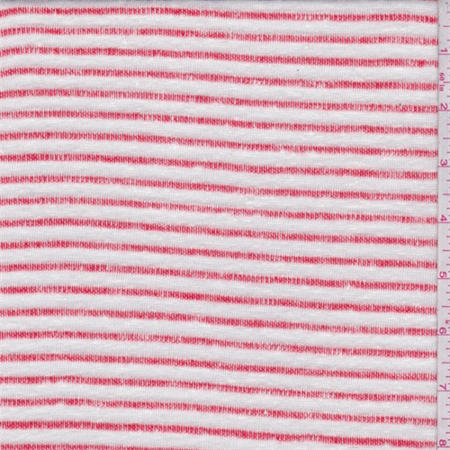 White/Orange Stripe Slubbed Sweater Knit