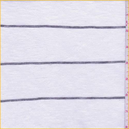 White/Black Stripe Slubbed Sweater Knit