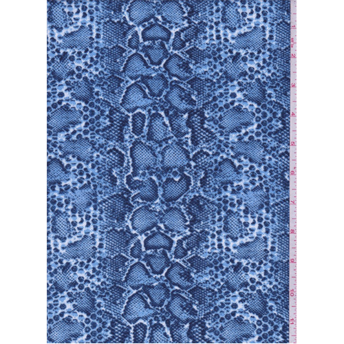 Marine Blue Snakeskin Print Polyester Crepe 65897 Discount Fabrics