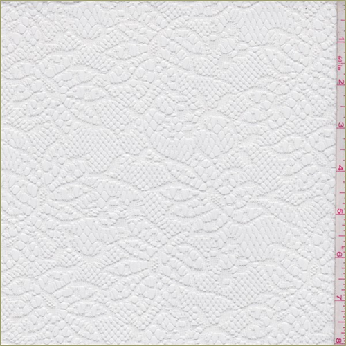 White Stylized Floral Polyester Lace