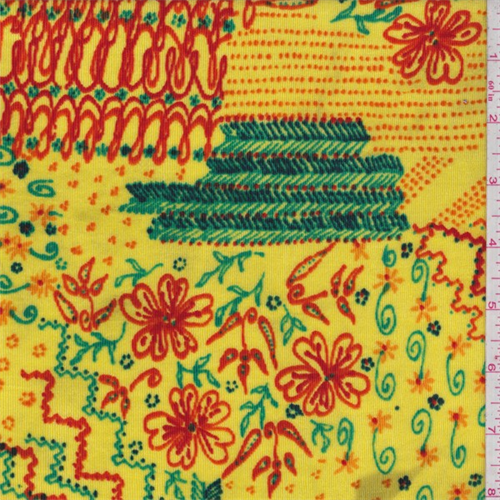 Lemon Yellow Multi Floral Stretch Slinky
