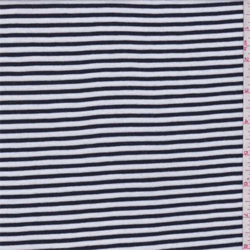 White/Navy Stripe T-Shirt Knit