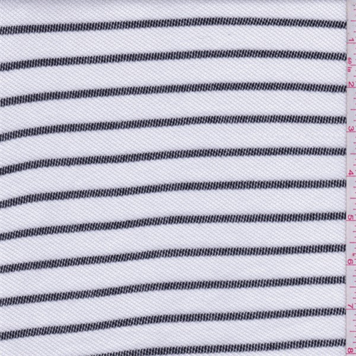 White/Black Stripe Pique Knit