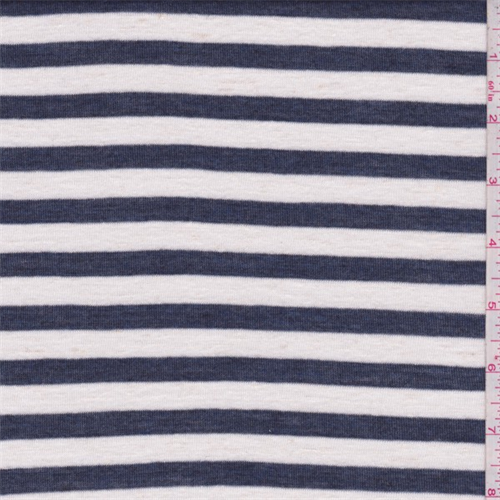 White/Navy Stripe T-Shirt Knit