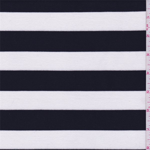 *3 YD PC--Black/White Stripe Double Knit